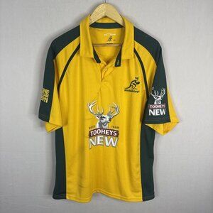 Australia Wallabies Rugby Jersey 2XL‎ 2011 One Team Tooheys New Kooga Gold Green